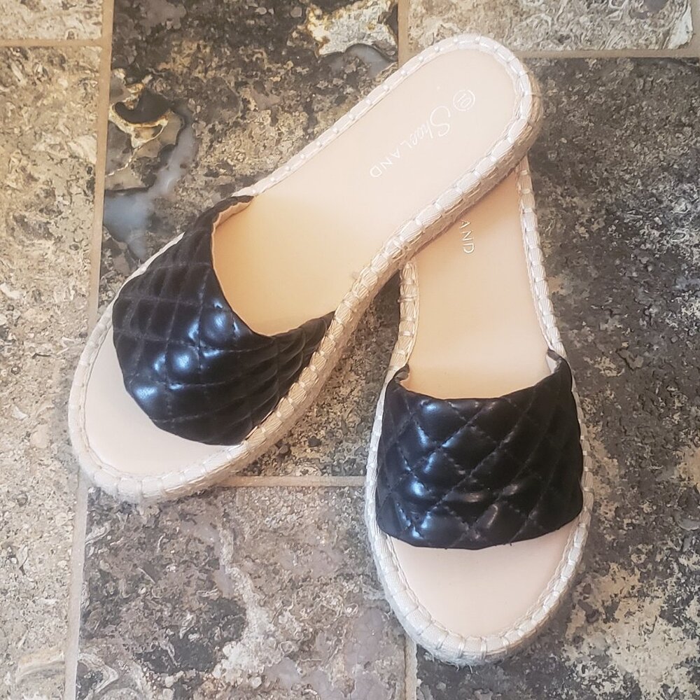Shoeland Quilted Slides, Size 10